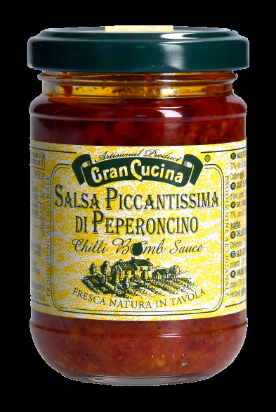 Salsa Piccantissima di Peperoncino / Chilisauce scharf 130g Glas, GRAN CUCINA